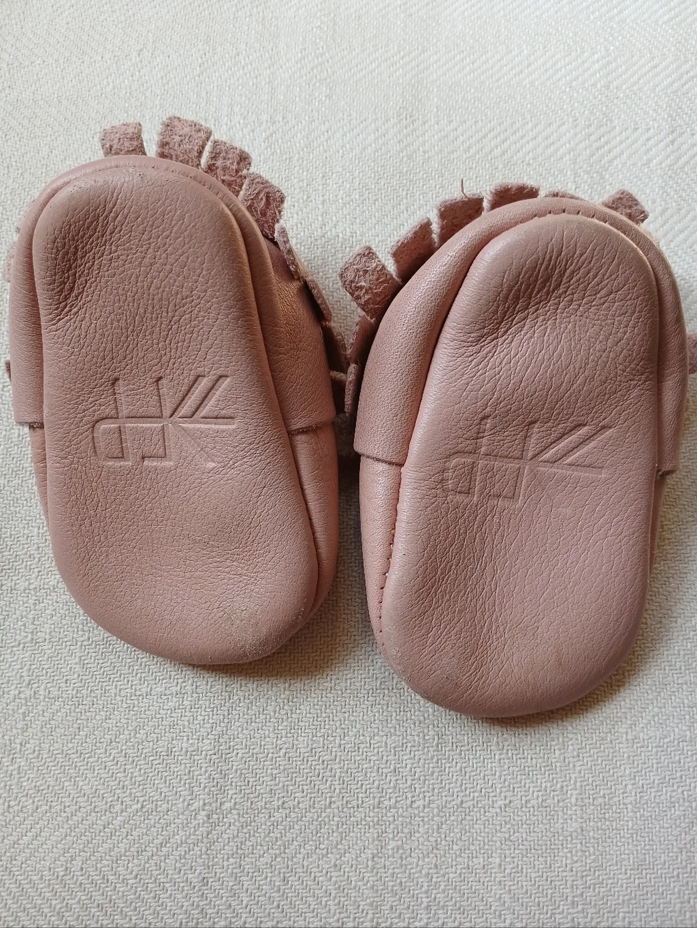 FP Kids Pink Leather Fringe Moccasin Baby Shoes